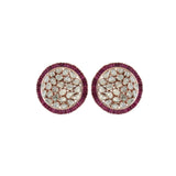 Berry Radiance Polki Studs