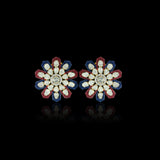 Ruby Sapphire Spoke Polki Studs