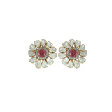 Ruby Rosette Polki Studs