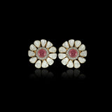 Ruby Rosette Polki Studs