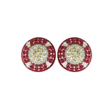 Ruby Chakra Polki Studs