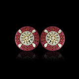 Ruby Chakra Polki Studs