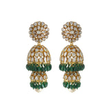 Emerald Fluted Polki Jhumki