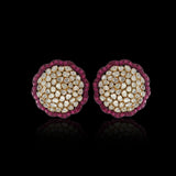 Ruby Floweret Polki Studs