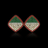 Ruby Emerald Kite Polki Studs