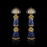 Peacock Sapphire Earrings