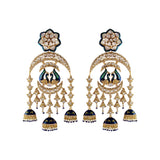 Enameled Peacock Chand-Jhumki