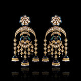 Enameled Peacock Chand-Jhumki