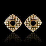 Checkered Polki Hoops