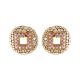 Checkered Opal Hoops