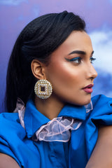 Checkered Opal Hoops