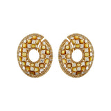 Checkered Golden Hoops