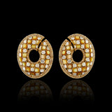 Checkered Golden Hoops