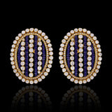 Oval Blue Bold Studs