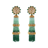 Green Ombre Tassel Earring