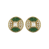 Chequered Green Studs