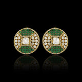 Chequered Green Studs