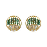 Emerald Fringe Studs