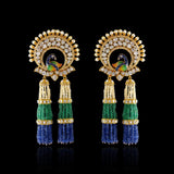 Peacock Blue Green Tassels