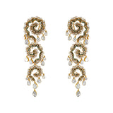 Tri Swirl Emerald Danglers