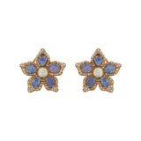 Floral Tanzanite Studs