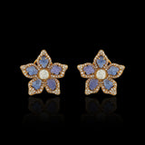 Floral Tanzanite Studs