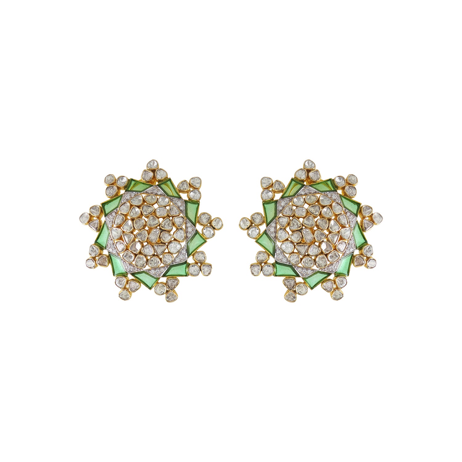 Green Setareh Studs Kalajee Jewellery Green Setareh Studs Kalajee Jewellery