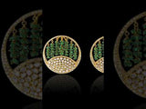 Emerald Fringe Studs