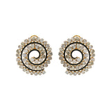 Swirl Polki Circle Earrings