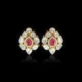 Ruby Lotus Polki Stud