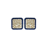 Sapphire Grid Polki Studs