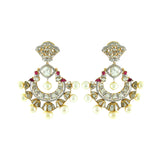 Polki Crescent Pearl Chandbalis