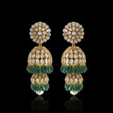 Emerald Fluted Polki Jhumki