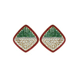 Ruby Emerald Kite Polki Studs