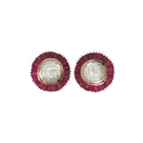 Polki Ruby Chevron Studs