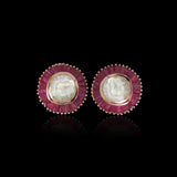 Polki Ruby Chevron Studs