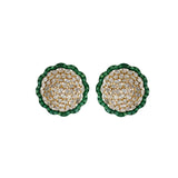 Emerald Framed Polki Studs