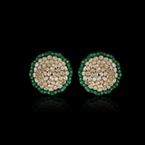 Emerald Framed Polki Studs