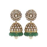 Emerald Fringe Polki Jhumki