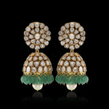 Emerald Fringe Polki Jhumki