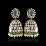 Emerald Polki Dome Jhumkas