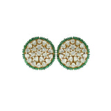 Emerald Cluster Polki Studs