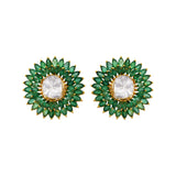 Emerald Petal Cluster Studs