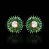 Emerald Petal Cluster Studs