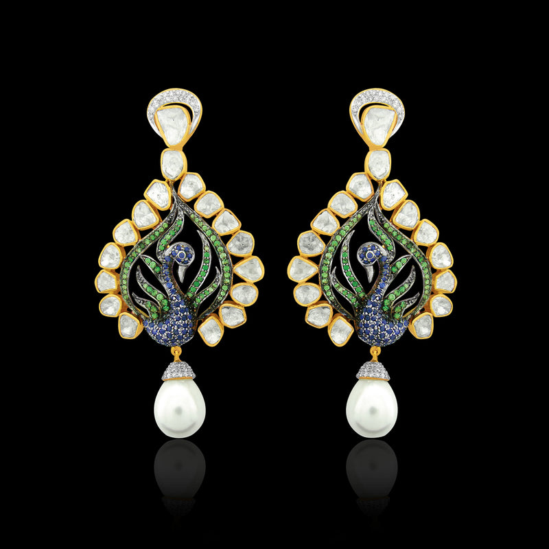 Peacock Pinion Danglers