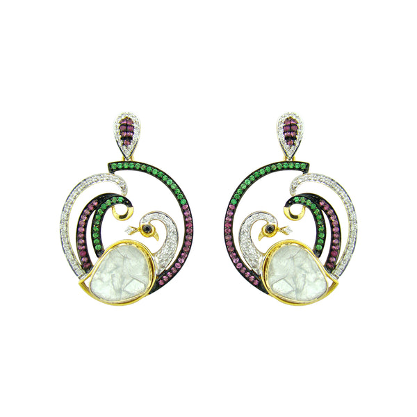 Polki Peacock Danglers