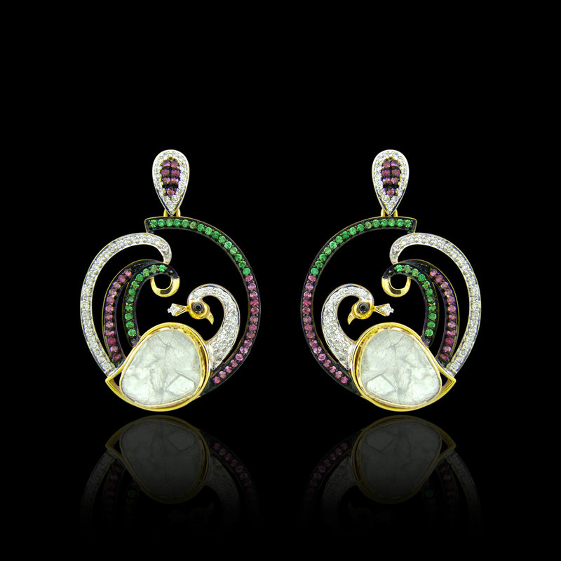 Polki Peacock Danglers