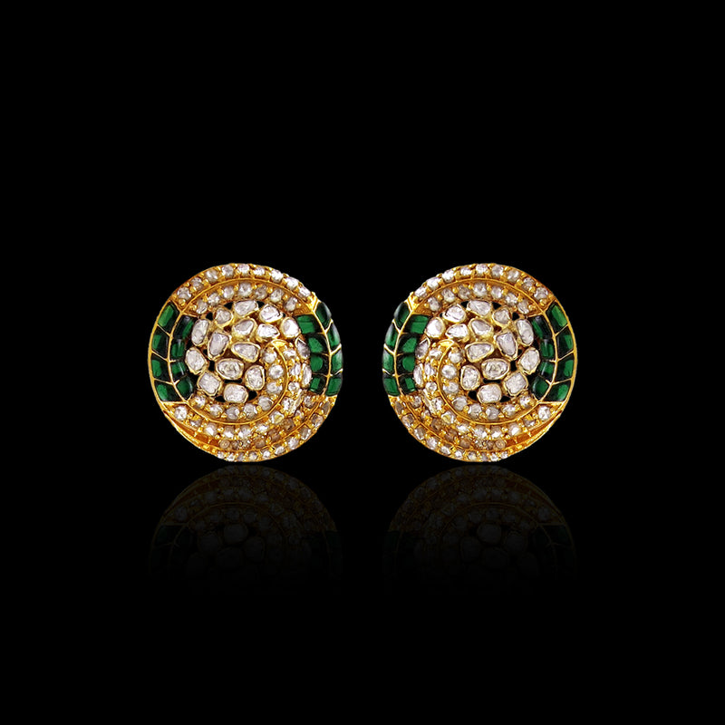 Green Spiral Studs