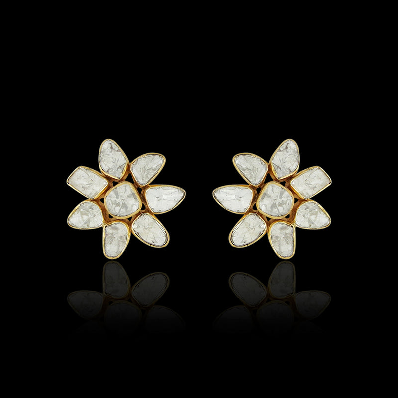 Fleur Polki studs