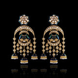 Enameled Peacock Chand-Jhumki